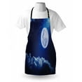 thumbnail image 3 of Moon Apron Full Moon Mysterious Falling Stars Heavens Lovely Clouds Elements of Universe, Unisex Kitchen Bib Apron with Adjustable Neck for Cooking Baking Gardening, Indigo Blue White, by Ambesonne, 3 of 3
