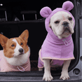 thumbnail image 4 of GASTROPOD Dog Bathrobe,Super Absorbent Coral Fleece Material Dog Towel,Comfortable Abdomen Fit for Extra Warmth Dog Robe,XS,Pink, 4 of 4