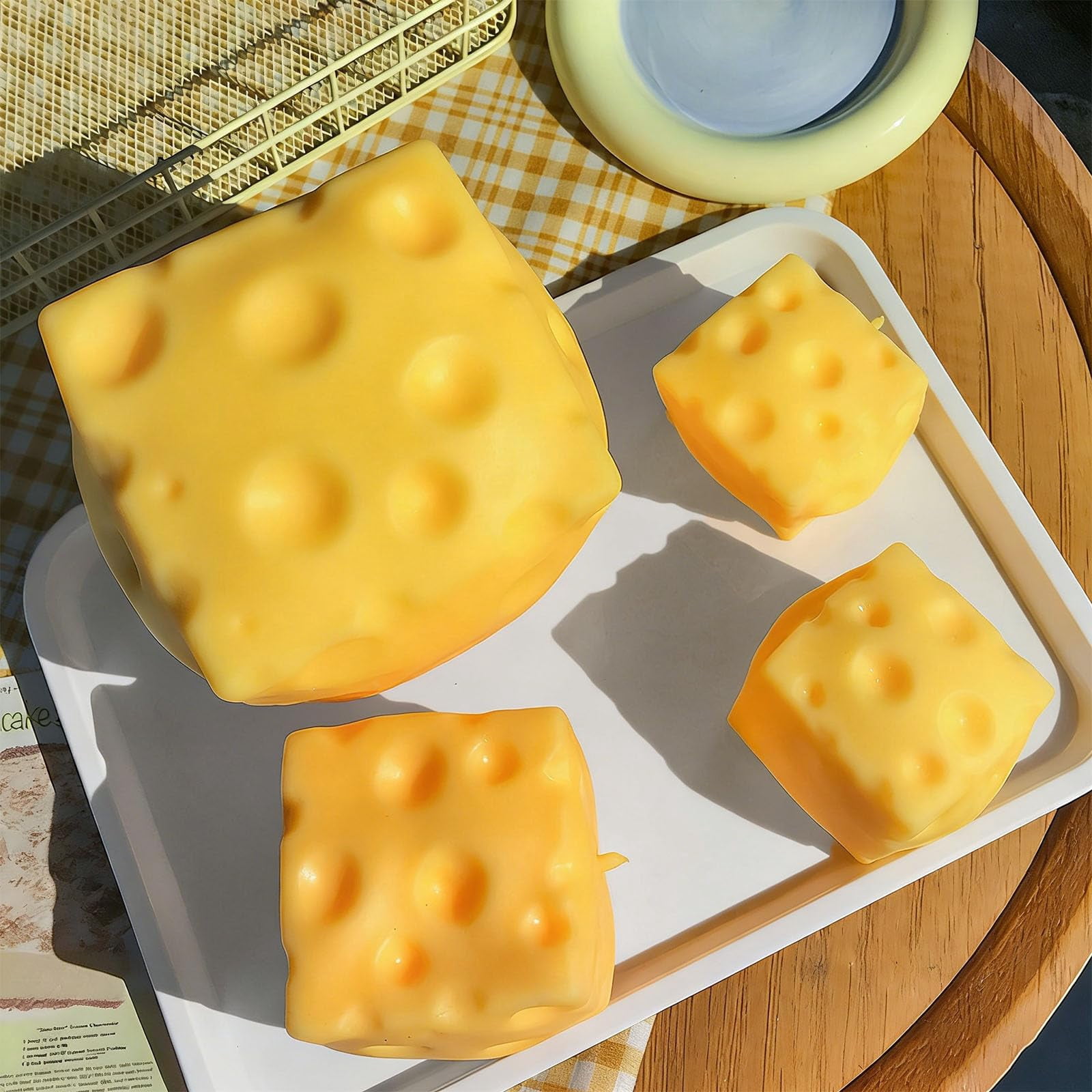 DCWNF 2.75" Big Cheese Squishy, Slow Rising Squeeze Cheese Squishy, Cute Sensory Fidget for Adults, Soft Rebounding Party Favor