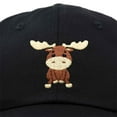 thumbnail image 2 of DALIX Cute Moose Hat Baseball Cap in Black, 2 of 6