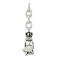 thumbnail image 4 of Stainless Steel Antiqued CZ Royal Frog Interchangeable Charm Pendant, 4 of 5