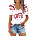 thumbnail image 2 of Puntoco Liquidación de blusas cortas para mujer, blusa holgada informal de manga corta a la moda para mujer, 2 of 4