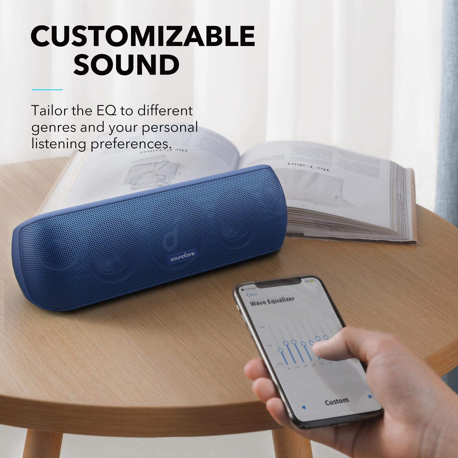 Soundcore Motion+ Wireless Bluetooth Speaker with Hi-Res 30W Audio,Waterproof, App Control (Blue) - image 4 of 8