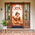 thumbnail image 3 of Colorful Theme Happy Thanksgiving Animal Character Autumn Leaves Banner for Fall Celebration Holiday Party Indoor Outdoor Decoration, 3 of 8