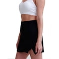 thumbnail image 3 of Luxtrada Women's Faux Suede High Waist A-line Split Mini Skirt (Black,L), 3 of 9