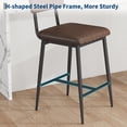 thumbnail image 4 of EDTara 25.6 Inch Counter Bar Chairs Set, 2 Pu Leather Stools With Backrest, Thick Cushions and Heavy-Duty Metal Frame, 4 of 9