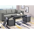 thumbnail image 5 of Home Square 4-Piece Set with Faux Leather Sleeper Sofa and Coffee Table Set, 5 of 17