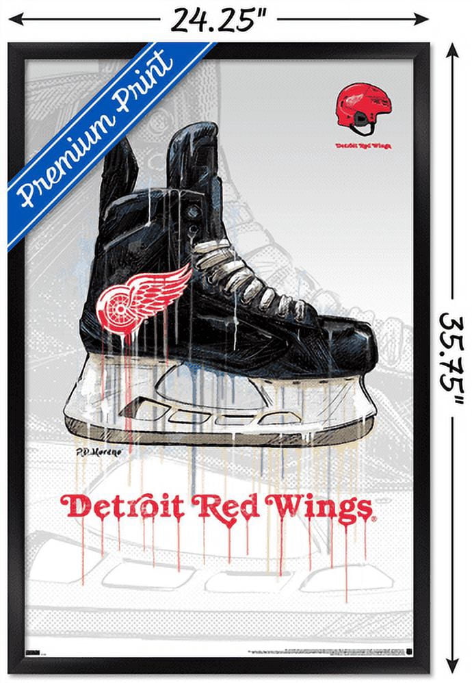 NHL Detroit Red Wings - Drip Skate 21 Wall Poster, 22.375" x 34", Framed