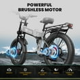 thumbnail image 4 of AMYET ARES AWD Electric Bike for Adults, Dual Motor 2000W Ebike, 52V 20Ah Battery, 24" x 4.0" Fat Tire, Folding Electric Mountain Bike, 34MPH, UL2849, 4 of 12
