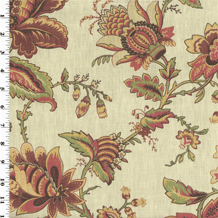 fabric linen floral multicolor decorating printed yard fabrics fashionfabricsclub