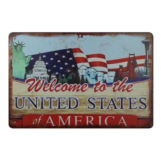 Vintage Feather Printed Tin Metal Signs Home Décor Wall Art 8x12