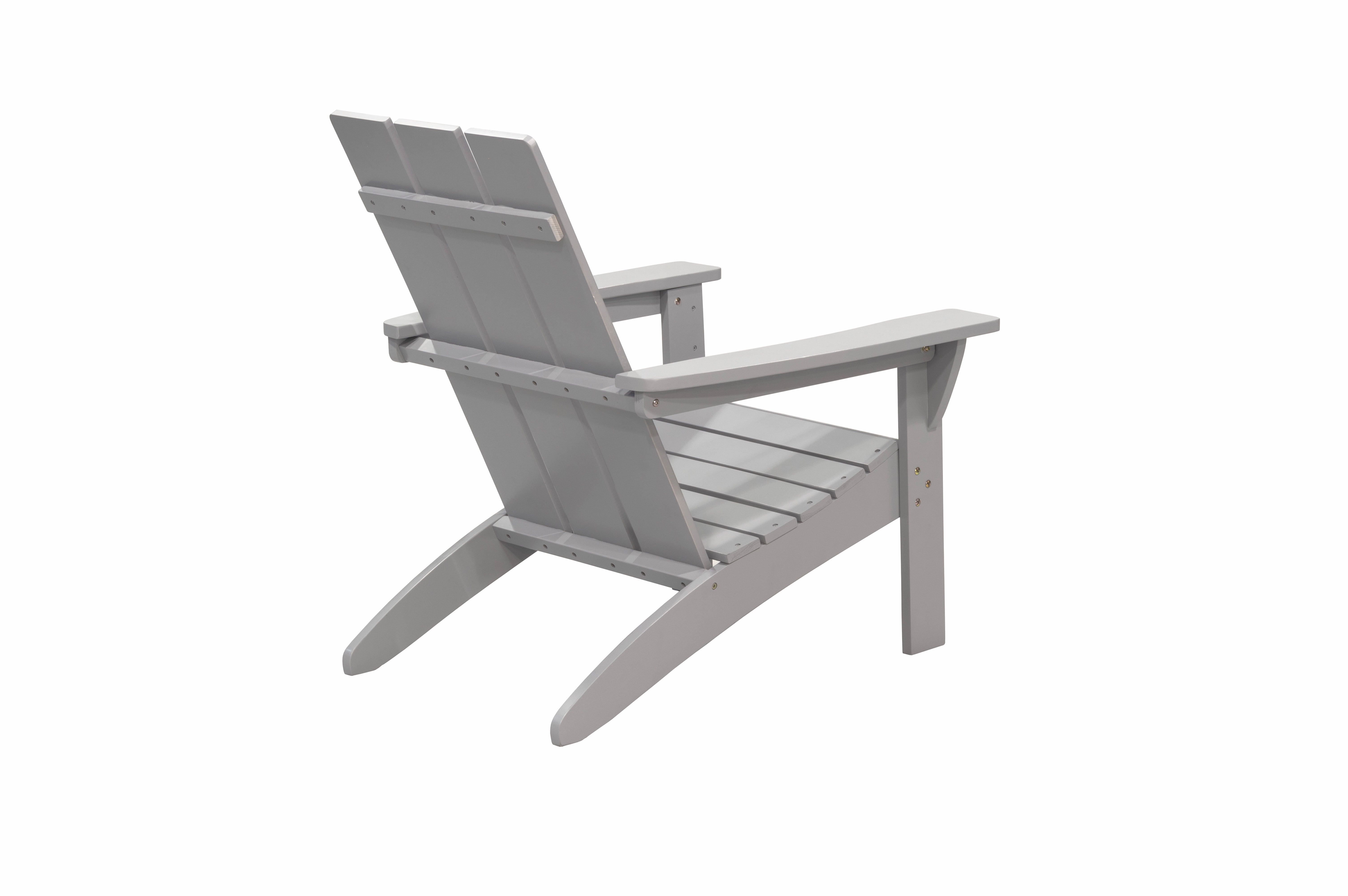 Outdoor Patio Garden Furniture 3-Piece Wood Adirondack Chair Set, Weather Resistant Finish,2 Adirondack Chairs and 1 Side Table-Gray