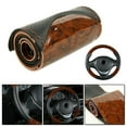 thumbnail image 1 of Peach Wood DIY Car Truck Leather Steering Wheel Cover With Needles And Thread, 1 of 11