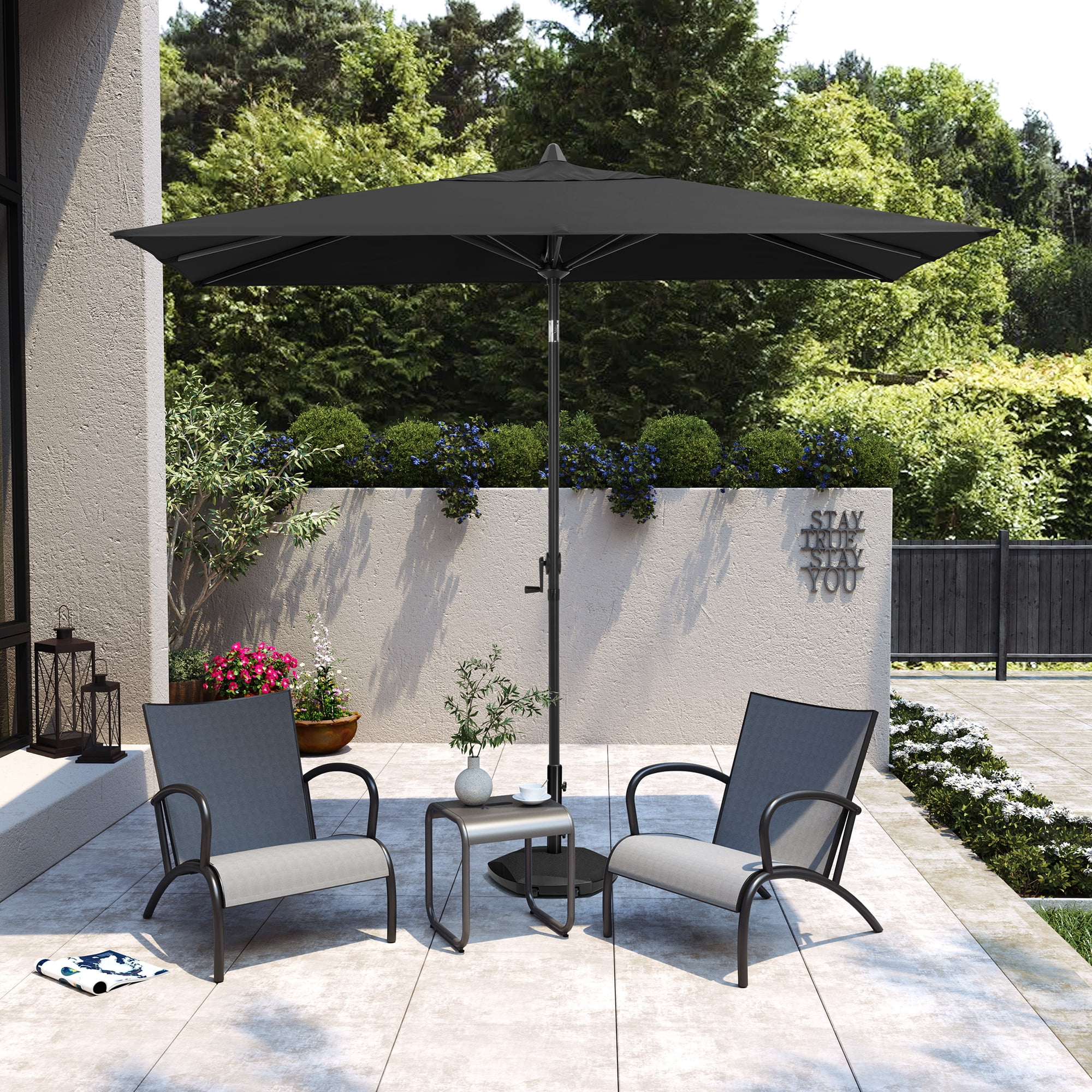 Pellebant 9 x 5 ft Patio Outdoor Umbrella Rectangular Double Top Market Umbrella