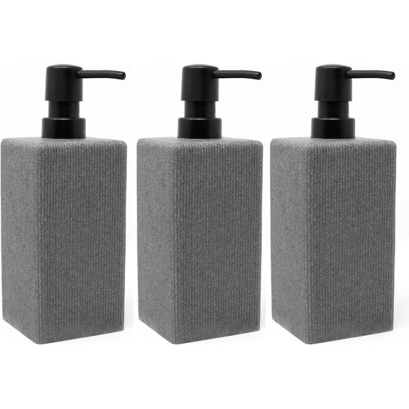 Kitchen Soap Dispenser Set of 3-3 Pack of Stone Kitchen Soap Dispenser with No-Leak Pump