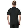 thumbnail image 6 of Gyexs Unisex Short Sleeve Chef Coat Jacket Women Casual Cover Up Button Down Tops Solid Color Work Wear (Black, Size XL), 6 of 9