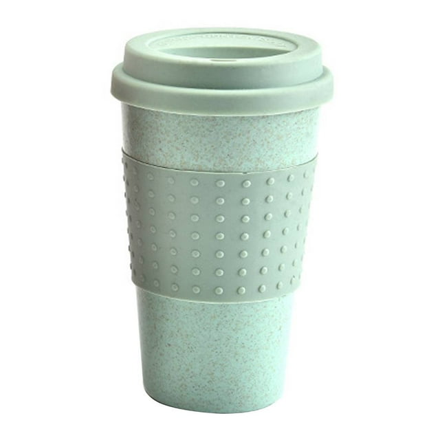 Decodeary 300ml Water Cup Cola Plastic Coffee Cups Straw Plastic Healthy Drink Tools Container Multi-Functional Lid by green