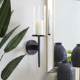 thumbnail image 3 of DecMode Black Aluminum Metal Geometric Wall Sconce with Glass Holder, 3 of 13