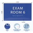 thumbnail image 3 of 6" X4" Exam Room 6 Sign- Tactile Graphics Grade 2 Braille Text | Modern Utility Wall Mount ADA Compliant Plastic Signs For Schools, Offices, Businesses, Apartments & Restaurants, 3 of 7