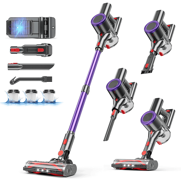 Cordless Vacuum Cleaner, 25KPA 40Mins Cordless Stick Vacuum Cleaner with Anti-tangle Wireless Vac, Vacuum Cleaners for Home, Pet Hair, Carpets, Floors