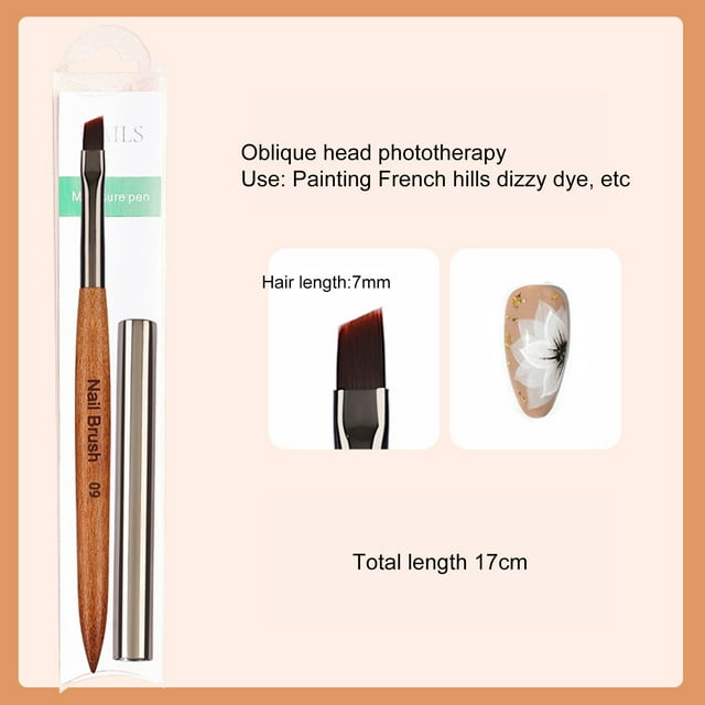 Yesbay 1Pcs Manicure Pen Soft Bristles DIY with Cover Nail Polish