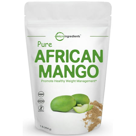 Micro Ingredients Maximum Strength Pure African Mango Extract Powder (Irvingia Gabonensis, Wild Mango), 1 Pound, Powerfully Promotes Weight Loss, Reduces Body Fat, Cholesterol and