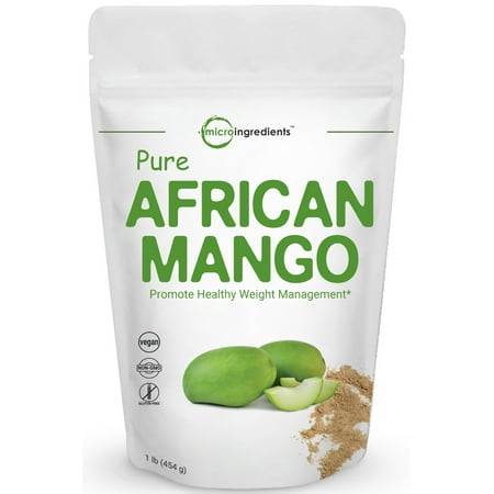 Micro Ingredients Maximum Strength Pure African Mango Extract Powder (Irvingia Gabonensis, Wild Mango), 1 Pound, Powerfully Promotes Weight Loss, Reduces Body Fat, Cholesterol and (Best African Mango Extract)