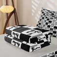 thumbnail image 5 of Erosebridal Kawaii Checker Bow Zipper Queen Comforter Set with Fitted Sheet and 2 Pillowcases for Women, Black Classic Grid Ribbon Zipper Bedding Set, Gray Reversible, 4-Piece, 5 of 7