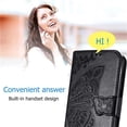 thumbnail image 5 of Butterfly Embossed Wallet Case for Samsung Galaxy A37 5G, PU Leather Flip Cover with Card Holder, Kickstand & Lanyard, Shockproof,,Black,For Galaxy A37 5G, 5 of 8