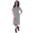 thumbnail image 2 of Moomaya Womens Straight Short Sleeve Dress Plain Casual Relaxed Fit Dresses w/ Pockets, 2 of 7