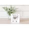 thumbnail image 2 of No Drama Llama Orange Beads Grey Blanket 5 x 5 Wood Tabletop Sign Plaque, 2 of 4
