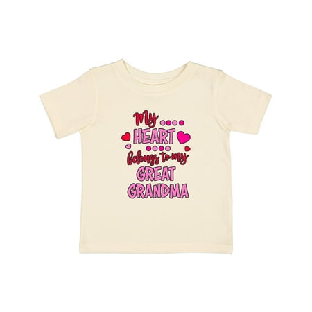 

Inktastic My Heart Belongs to My Great Grandma Gift Baby Boy or Baby Girl T-Shirt