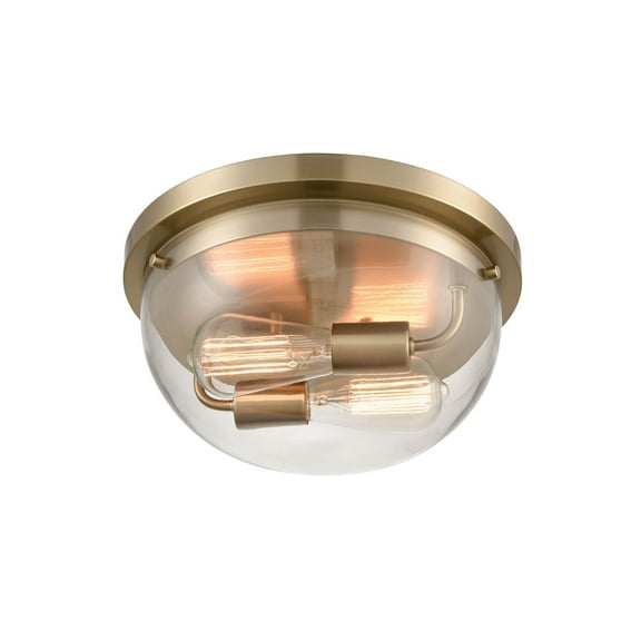 Millennium Lighting  Ashford 2 Light Flush Mount Ceiling Fixture in Multiple Finishes with Clear Glass Shade Modern Gold N/A Gold