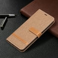 thumbnail image 6 of Feishell Fit for Samsung Galaxy A54 5G 6.4 inch Phone Case with Wrist Strap,Cloth Texture PU Leather Shockproof Anti-Scratch Magnetic Flip Stand Card Slots Wallet Phone Case,Brown, 6 of 8