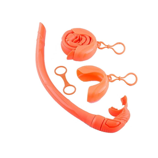 Soidarity Tubo de esnórquel plegable de silicona para hombres y mujeres, manguera de respiración húmeda enrollable portátil para natación y buceo, Deportes acuáticos Naranja Soidarity OD026674-03