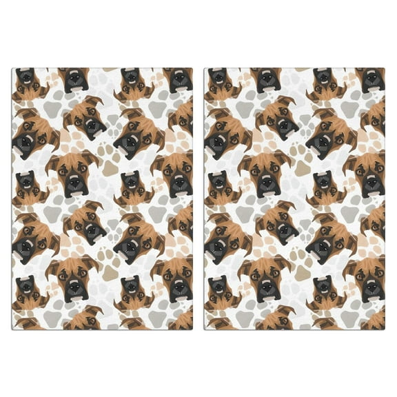 2 Pcs Funny Kitchen Towels,Cute Doberman and Dog Footprint Microfiber Dish Towels,Kitchen Tea Towels,Kitchen Towel Set (18" X 26")