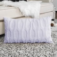 thumbnail image 3 of Home Soft Things 2-Pc Tatami Embroidery Plush Faux Fur pillow covers - Lavender Fog - 14"x26", 3 of 8