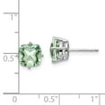 thumbnail image 4 of Primal Gold 14 Karat White Gold 7mm Cushion Green Quartz Earrings, 4 of 4