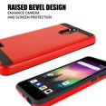 thumbnail image 4 of for 5" COOLPAD ILLUMINA 3310 Brushed Metal Slip Resistant Dent Guard Hybrid Shield Layers Dual Layer Hard Back Slim Shockproof Bumper Armor Protective TPU PC Phone Case Red, 4 of 4