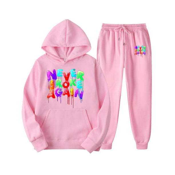 Never Broke Again Sudadera con capucha y pantalones para hombre y mujer chandal de moda traje de Hip Hop pantalones de chandal sudaderas deportivas con capucha ropa y2k xuanjing unisex Walmart en