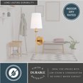 thumbnail image 5 of Camden 1 Light Gold Natural Brass Wall Sconce Fixture White Linen Fabric Shade, LED Compatible, 5 of 12