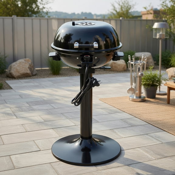 Resenkos Outdoor Patio Barbecue Cooker, Outdoor Grills,1600W Electric BBQ Grill with Removable Non-Stick Warming Rack