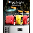thumbnail image 3 of Commercial Slushy Machine 15Lx3, Tainless Steel Smoothie Frozen Drink Maker with Self-Cleaning Mode, 1200W Electric Large Slushie Machine for Home Party Restaurants Cafe Bars, 3 of 7
