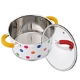 thumbnail image 4 of HausRoland Colorful Polka Dot Stockpot with Lid and Heat Resistant Silicone Grips 3.8-qt. (3.6 L) Stainless Steel Cooking Pot, 4 of 5