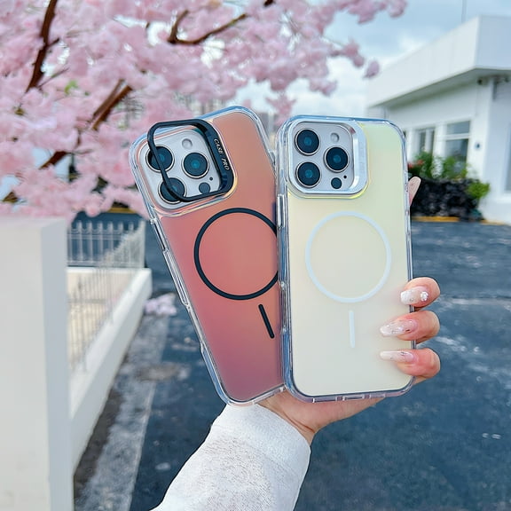 Kryonix For iPhone 16 Pro Max Case, Gradient Magnetic Camera Stand Shockproof Protective Cover, Brown/Blue/Pink/Black