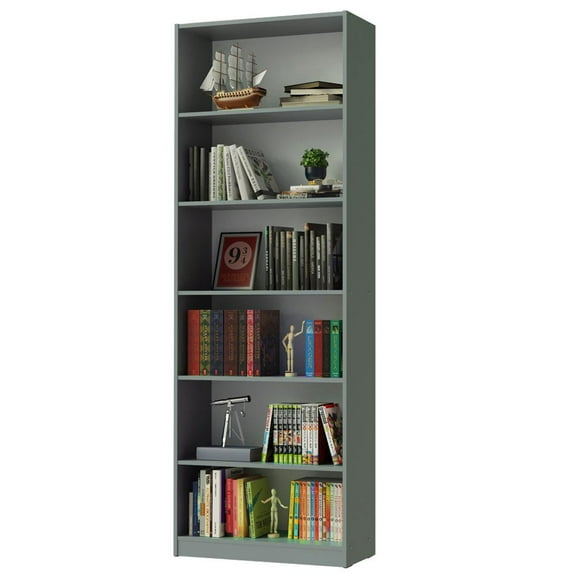 Estante Librero Organizador Madesa 6908 con 6 Nichos Gris
