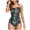 Dark Green, variant on Gubotare Swim Suit Women's One Piece Bathing Suit Tummy Control Swimsuits Scalloped High Cut Monokini,Black XXL