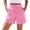Hot Pink, variant on Women's Gingham Casual Shorts - 100% Polyester, Elastic Drawstring Waist, Side Pockets, Loose Fit for Home & Daily Wear