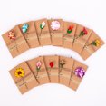 thumbnail image 1 of FUEENIRVA 12Pcs Handmade Greeting Card Set with Assorted Dried Flower Designs for Weddings and Parties, 1 of 8
