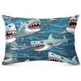 thumbnail image 2 of Cute Sharks Plush Pillowcase, Luxury Soft King Pillow Case for Hair and Skin, Set Standard Size Pillow Covers with Zipper Closure, 20x40in #180 Home Decor Gifts, 2 of 7